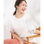 ショッピングひんやり ニット セーター 「S-LL/ひんやり/UV/」大人上品な お袖レースニット レディース