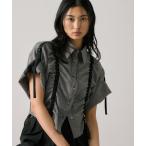 ブラウス シャツ Adjustable Length Mesh Shirt|ウォッシャブル/半袖/夏服 レディース