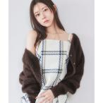 ショッピングショート カーディガン フォックスファーショートカーディガン レディース