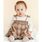 ベビー服 ロンパース 「お揃い」チェックワンピースドッキングロンパースベビー(70~80cm)