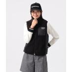 ショッピングORANGE ベスト ジレ ORANGE LABEL / 切り替え フェイクファー ボアベスト レディース