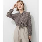 ブラウス シャツ 「洗える」モダンジオメトリックプリント ブラウス レディース