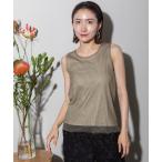 タンクトップ ノースリーブ ラメチュール ベーシックタンクトップ レディース
