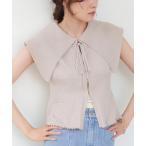 ニット セーター ビッグカラーサマーニットトップス レディース