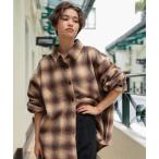 ブラウス シャツ 起毛チェックオーバーシャツ レディース