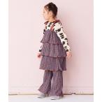 ワンピース ギンガムプリーツティアードワンピース キッズ 子供服 女の子