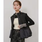 ショッピングバルーン ベスト ジレ 異素材切り替えバルーンヘムベスト レディース