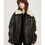 ブルゾン アウター 「WEB限定再入荷」VINTAGE F/LEATHER S/BZ ヴィンテージ フェイクレザー ショートブルゾン 秋服 レディース