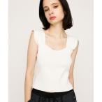 タンクトップ ノースリーブ SQUARE NECK KNIT TANK スクエアネック ニット タンク サマーニット 夏服 ノースリーブトップス レデ