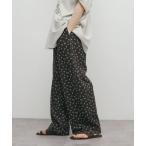パンツ フラワープリントメッシュパンツ レディース