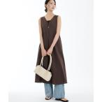 ワンピース コットンリネンノースリーブワンピース