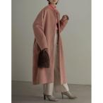 「Re:EDIT」 ノーカラーコート MEDIUM ピンク レディース