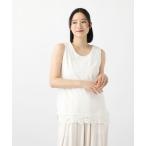 タンクトップ ノースリーブ 「natural by clip」バテンレースタンク レディース