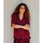 ブラウス シャツ (HLAADA for ROSEBUD)FLOWER LINE SHORT SLEEVE SHIRTS レディース