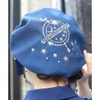 帽子 ベレー帽 星モチーフ刺繍ベレー レディース