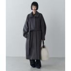 ステンカラーコート コート ビーバーメルトンボリュームコート レディース