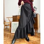 スカート アシンメトリーヘムギャザースカート