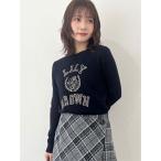 ニット セーター ラメジャガードロゴニットトップス レディース