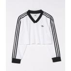 tシャツ adidas アディダス W JACQUARD LS TOP ロングスリーブ JV9740 WHITE/BLACK レディース