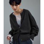 カーディガン カシミヤクルーネックニットカーディガン レディース