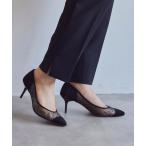 パンプス ポインテッドチュールパンプス