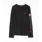 「TOMMY HILFIGER」 長袖Tシャツ L ブラック メンズ