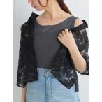 タンクトップ ノースリーブ シアー切替スクエアネックタンクトップ レディース