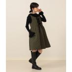 ショッピングノースリーブ ワンピース リボン付きキルティング ノースリーブワンピース