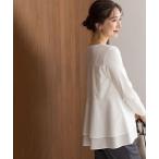 tシャツ シャツコンビティアード ロングＴシャツ レディース