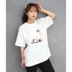 tシャツ CATプリントパール・リボン