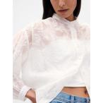 ショッピングGAP ブラウス シャツ シアーボイル フローラルシャツ レディース