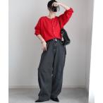 ジーンズ デニム デニムパンツ 「デニムセットアップ可能」アシメボタンカーブデニムパンツ レディース