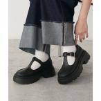 ショッピングストラップ ローファー 「forksy.」ボリュームソール T字ストラップローファー レディース