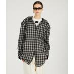 ブラウス シャツ フーディチェックシャツ / Hoodie Check Shirt レディース メンズ