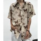  рубашка [NOWLE] бабочка рисунок постоянный цвет relax рубашка мужской 