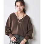ブラウス シャツ Vネック袖リブブラウス「大きいサイズ有」シックスタイル レディース