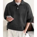  рубашка-поло [NOWLE]... плетеный сетка Polo вязаный мужской 