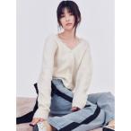 ショッピング水 カーディガン フォックスウールレーストリムカーディガン レディース