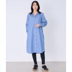 シャツワンピース 裏ワザデニム イージーケア シャツワンピース