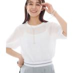 ブラウス シャツ 「接触冷感」ヘアリージャカードトップス レディース