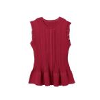 ニット セーター Peplum Ribbed Knit Top レディース