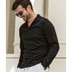 tシャツ 1PIU1UGUALE3 RELAX(ウノピゥウノウグァーレトレ リラックス)シルク混 イタリアンカラー ロングTシャツ 長袖Tシャツ メン