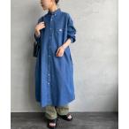 「DANTON」 シャツワンピース 36 ブルー レディース