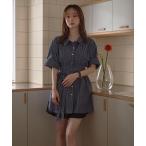 ブラウス シャツ back open striped shirt / バックオープンストライプシャツ レディース