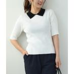 「INTERPLANET」 半袖ニット FREE オフホ