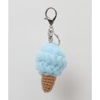 ショッピングキーホルダー キーホルダー WEGO/もこもこソフトクリームぬいぐるみキーホルダー