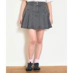 スカート 美脚見えデニムプリーツスカパン キッズ 子供服 女の子