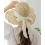 「flower」 「crochet」ストローハット FREE アイボリー レディース