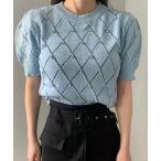 「Girly Doll」 半袖ニット F ブルー レディース