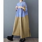 ショッピングシャツワンピース ワンピース 切り替えストライプシャツワンピース
